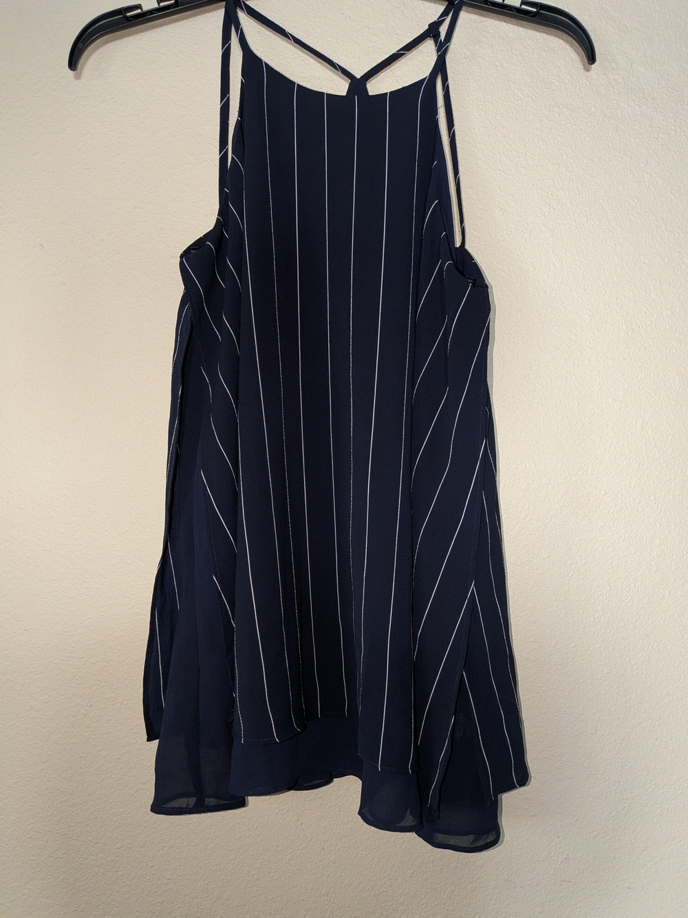 Express Navy Blue & White Striped Spaghetti Strap Blouse